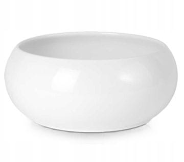 Polnix Keramička saksija za cvijeće, poklopac, ukrasna zdjela, klasična bijela, 19 cm