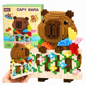 IB Kapibara u vrtu, građevinski blokovi, 3490 komada, 3D model, velika DIY figura
