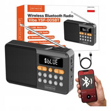 ZENWIRE Prijenosni FM Bluetooth kuhinjski zvučnik na baterije, bežični