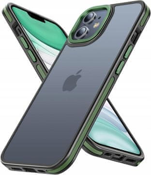 maskica za iPhone 11 otporna na udarce, prozirna crna/zelena