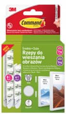 3M Command čičak za vješanje slika, bijela, set od 12 pari, M+L, do 7 kg