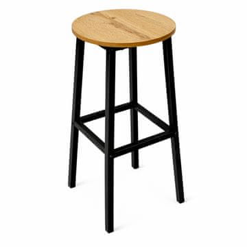 Taboret od hrasta kvrgavog bar stolac za kuhinju blagovaonicu 32x32x65 Begryf