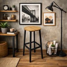 Taboret od hrasta kvrgavog bar stolac za kuhinju blagovaonicu 32x32x65 Begryf