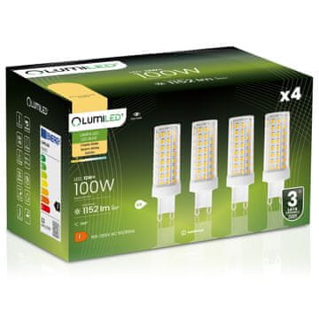 LUMILED 4x G9 LED kapsulna žarulja 12W = 100W 1152lm 3000K Topla svjetlost 360°