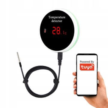 Tuya Inteligentni temperaturni senzor hermetička sonda 3mAlarm WiFi ekran