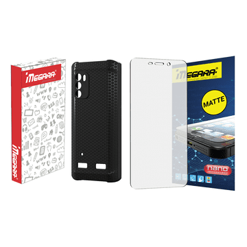 Hibridno MAT staklo za myPHONE Hammer IRON 4 - 5.45" + crna TPU maska