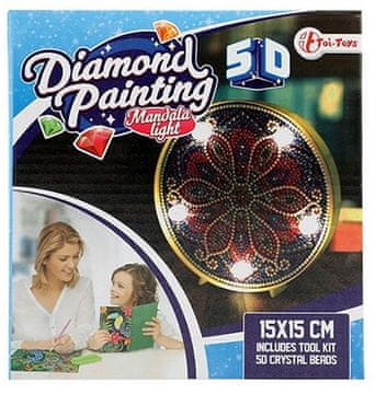 Toi Toys Dijamantna slika Svjetlo Mozaik Vez Ručni rad Obrazovanje Mandala
