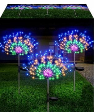 Solarna vrtna lampa navojna 120 LED RGB 2x za božićne praznike