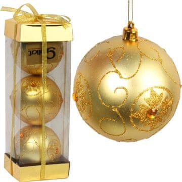 Set od 3 zlatnih plastičnih bombona, 8 cm