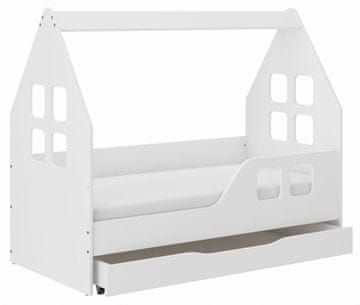 Wooden Toys Dječji krevet KUĆICA s LADICOM 140x70 DESNI