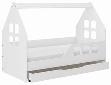 Wooden Toys Dječji krevet KUĆICA s LADICOM 160x80 DESNI