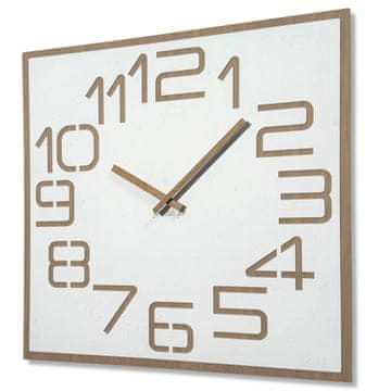 Flexistyle DIGITS zidni sat od hrastovine 60 cm bijeli