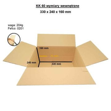Karton 330x240x160 mm KK 60, 25 komada