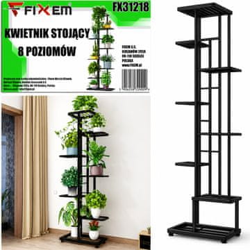 Metalni stojeći cvjetnjak s 8 razina