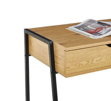 It Radni stol s dvije ladice 100 cm, prirodni hrast, crni, loft okvir, Furnitex