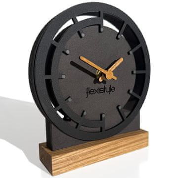 Flexistyle Black Oak 2 crni drveni podni sat
