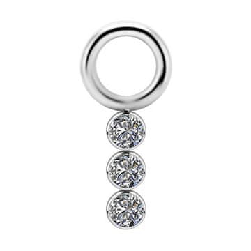 Titanium charms - PREMIUM ZIRCON - srebrny - S - D-060