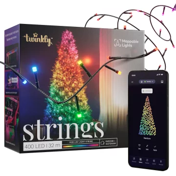 Twinkly strings 400 led rgb crna žica/utikač f (eu tip)
