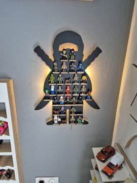 Polica za minifigure - Crni Ninja s funkcijom lampe