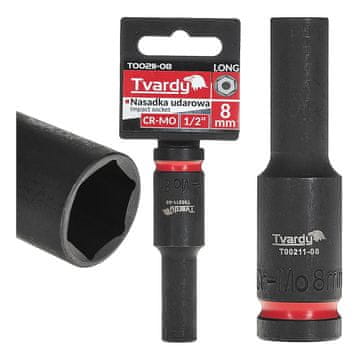 Tvardy Dugi udarni nasadni ključ 1/2" 6-kraki 8 mm CR-MO (6/72)