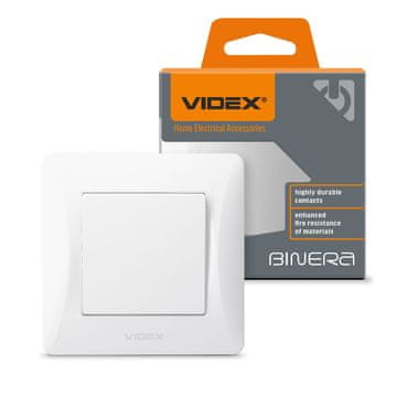 VIDEX Binera 10A jednostruki ugradbeni prekidač za svjetlo, bijeli