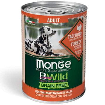 Monge BWild Adult Dog Puretina s bundevom i tikvicama 400 g