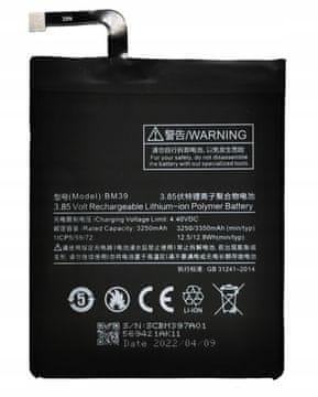MPD Plus NOVA BATERIJA ZA XIAOMI Mi6 Mi 6 BM39 3350mAh MCE16