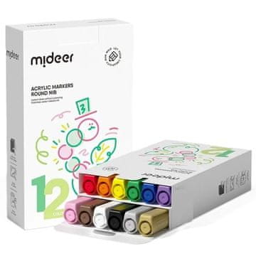 Mideer Akrilni markeri s okruglim vrhom (12 boja), Mideer