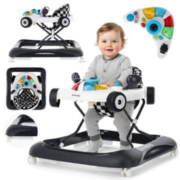Interaktivni hodalica za bebe trkaći auto crno-bijela Sun Baby
