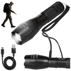 Mona Taktička LED svjetiljka CREE Zoom XML T6, vodootporna