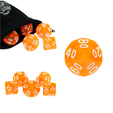 RGFK RPG kockice desetostrane D10 00-90 narančaste prozirne