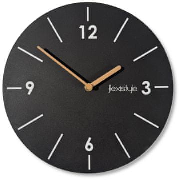 Flexistyle Scandic zidni sat 30 cm crni tihi za dnevni boravak