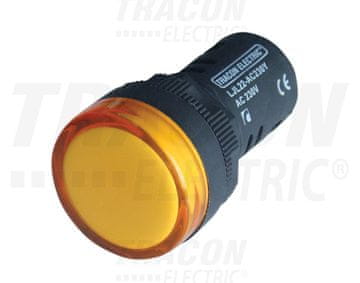 Tracon Electric LED indikatorska lampica, žuta 230V AC/DC, d=22mm