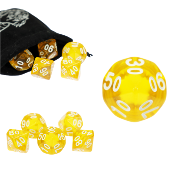 RGFK RPG kockice desetostrane D10 00-90 žute prozirne