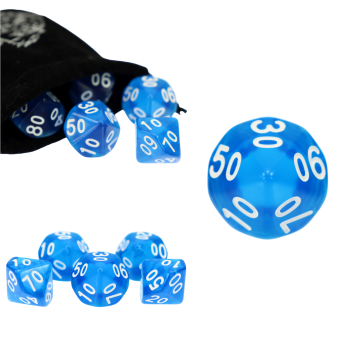 RGFK RPG kockice desetostrane D10 00-90 plave prozirne