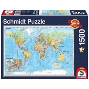 Schmidt Puzzle Mapa svijeta Schmidt 1500 el.