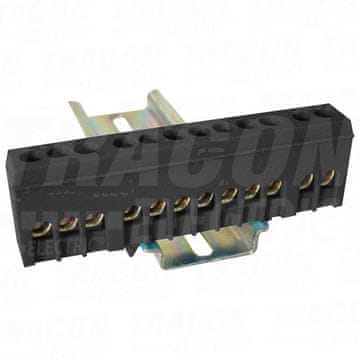 Tracon Electric Izolirana sabirnica (N/PE), crna 6×9 mm 12P IP20