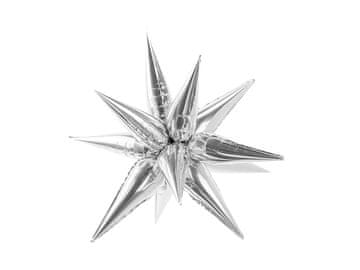 PartyDeco srebrni balon STAR folija 70 cm