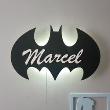 BATMAN noćna lampa s imenom, LED na baterije