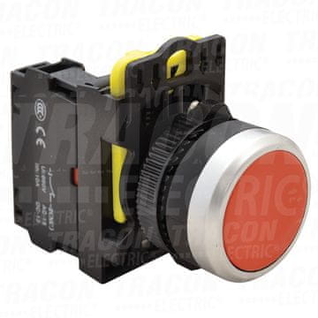 Tracon Electric Pokriveni gumb stroja, crveni 1xNC, 5A/230V IP65