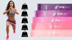 Set od 5 gumi za vježbanje mini band FIT4MED FITNESS