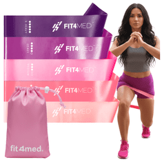 Set od 5 gumi za vježbanje mini band FIT4MED FITNESS