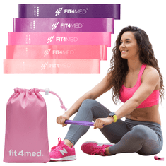 Set od 5 gumi za vježbanje mini band FIT4MED FITNESS