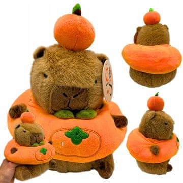 IB Plišana igračka Capybara s narančom 25 cm