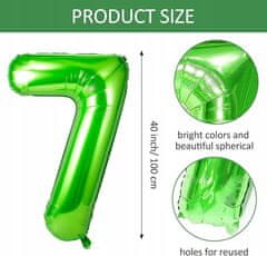 NIS zeleni balon broj 7, 100 cm Giant