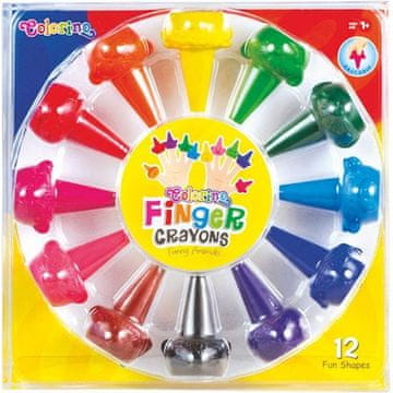 CoolPack Bojice za prste s animal printom, 12 boja, Colorino
