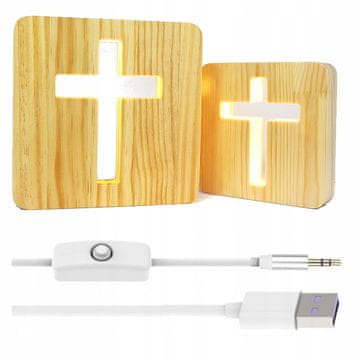 DZ DRVENA 3D LED LAMPA Prekidač za križanje religija
