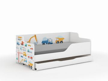 Wooden Toys Dječji krevet LILU 160x80 MACHINES - set