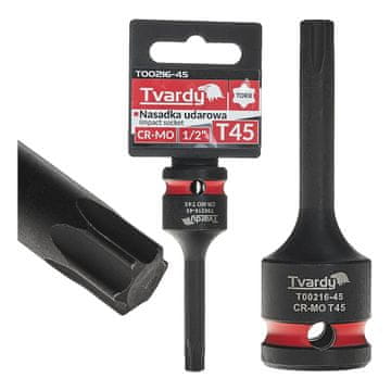 Tvardy Torx udarni nasadni ključ 1/2" T45 CR-MO (10/100)