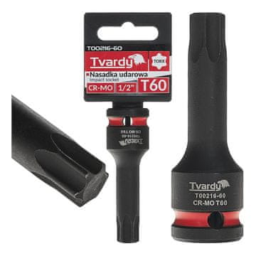 Tvardy Torx udarni nasadni ključ 1/2" T60 CR-MO (10/100)